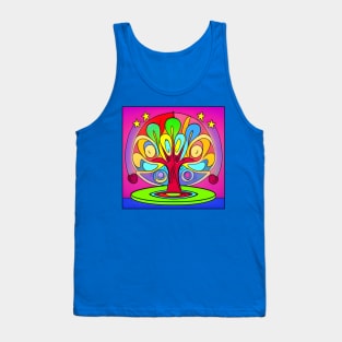 Vibrant 70s Style World Tree of Life (MD23ERD006) Tank Top